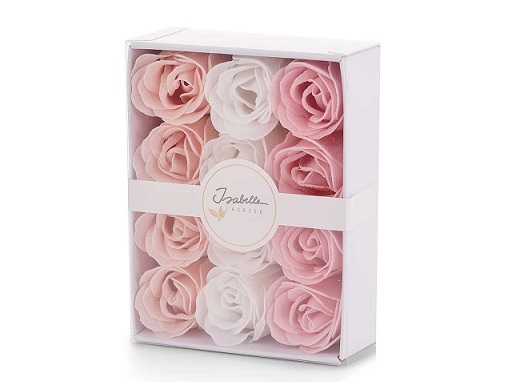 Boîte cadeau luxe<br/>12 roses en confettis - NOUVEAU!