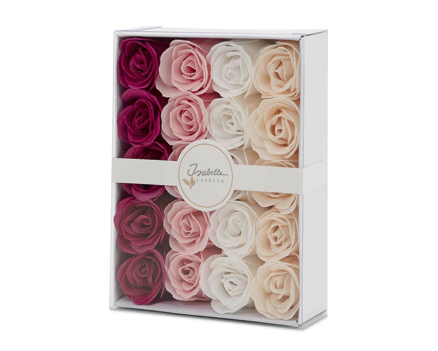 Boîte cadeau luxe<br/>roses en confettis